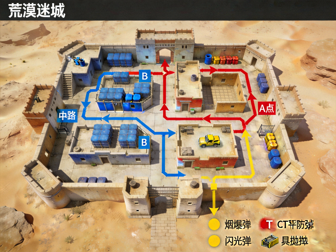 CS:GO地图-荒漠迷城战术图